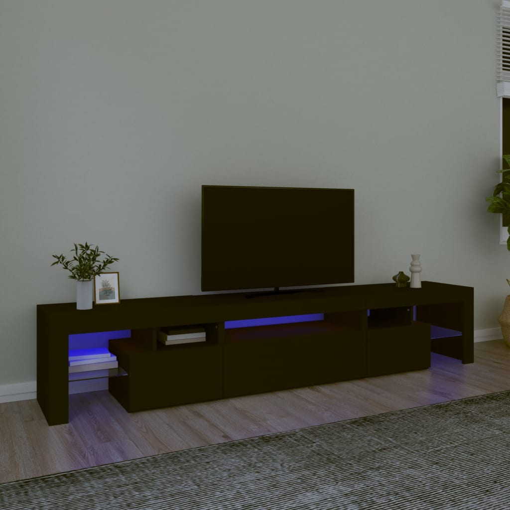 Meuble TV LED Gris Béton - 290 cm-Mon Meuble TV-Noir-215 cm-1-26