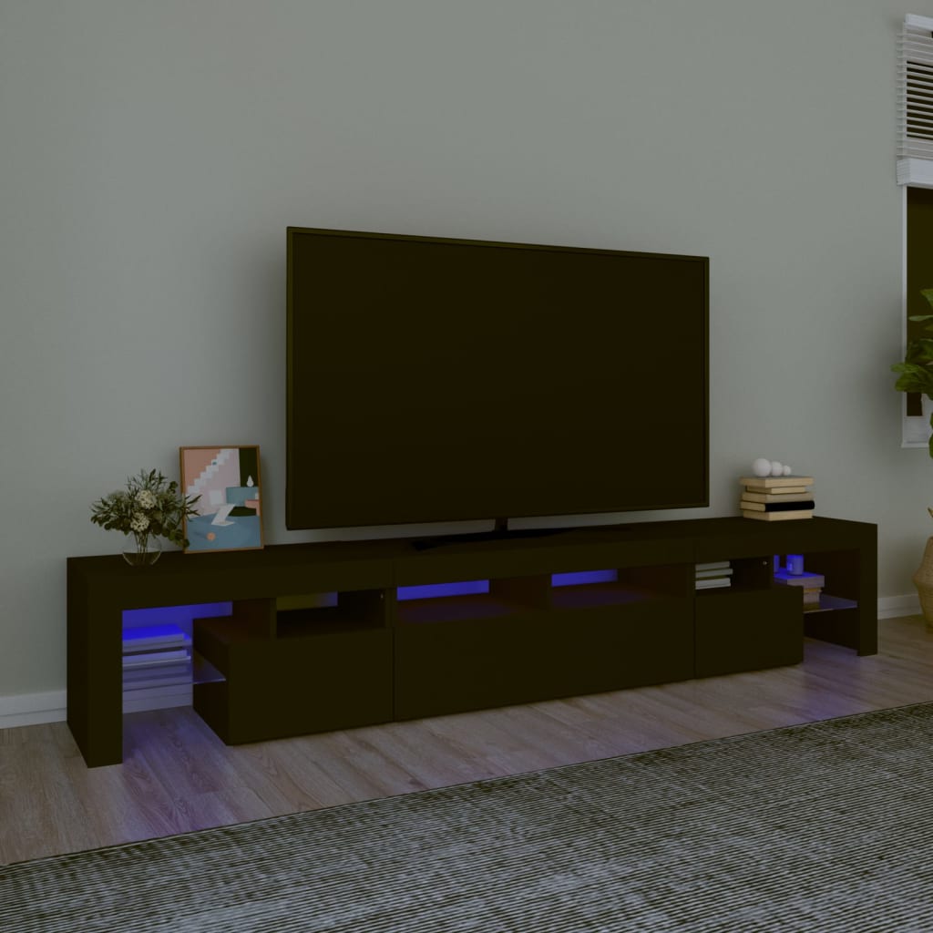 Meuble TV LED Gris Béton - 290 cm-Mon Meuble TV-Noir-230 cm-1-30
