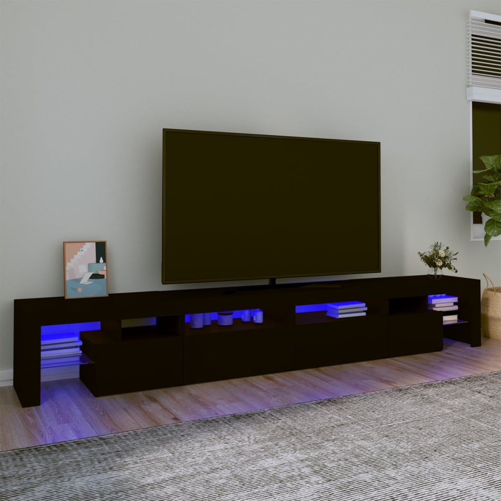 Meuble TV LED Gris Béton - 290 cm-Mon Meuble TV-Noir-260 cm-1-37