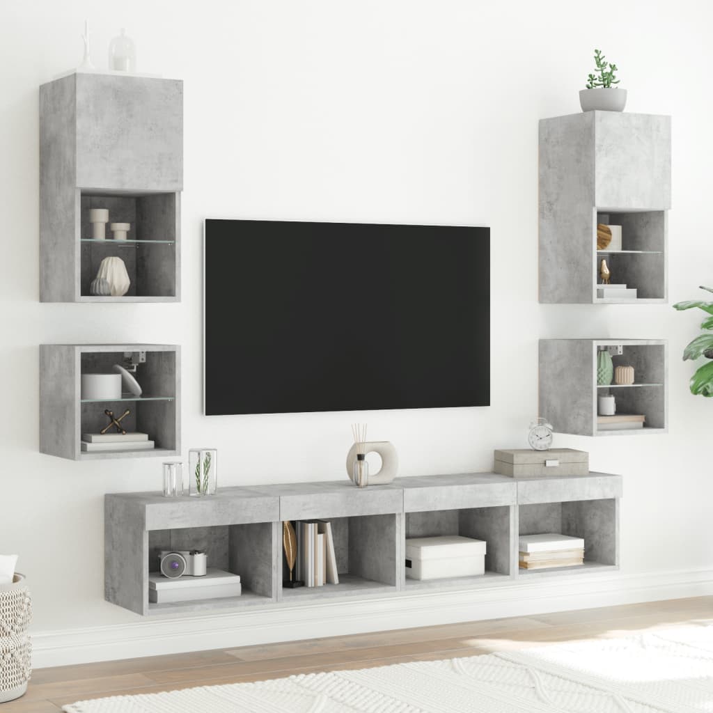 Meuble TV LED Gris Béton - 30 cm-Mon Meuble TV-30 cm-30 cm-1-5