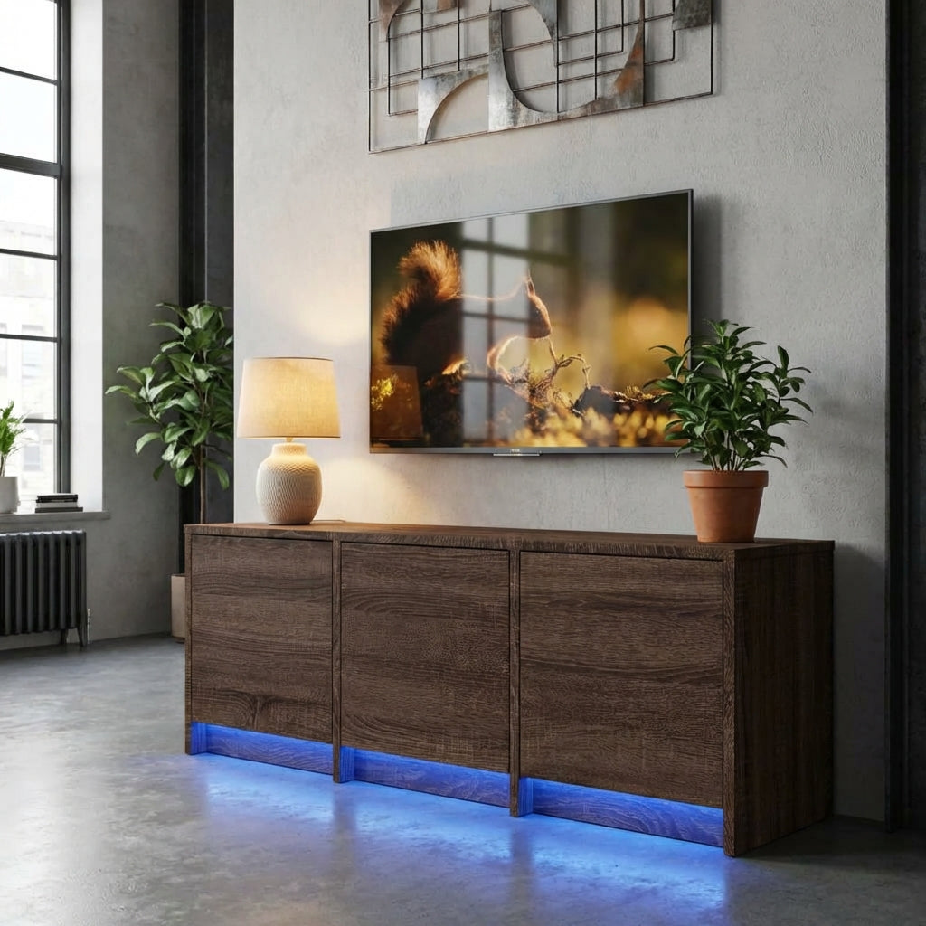 meuble-tv-led-marron-effet-chene-97-cm-decor