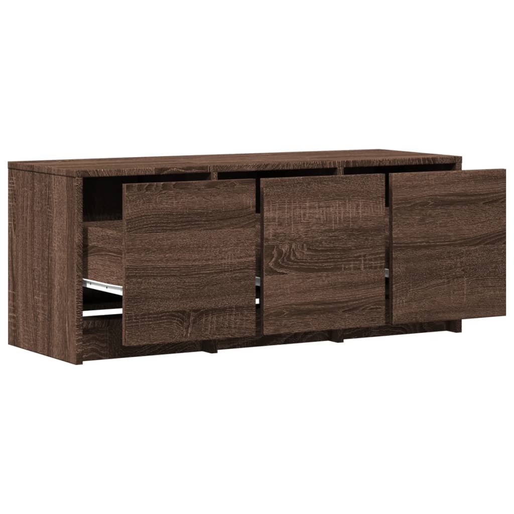 Meuble TV LED Marron Effet Chêne - 97 cm-Mon Meuble TV-9