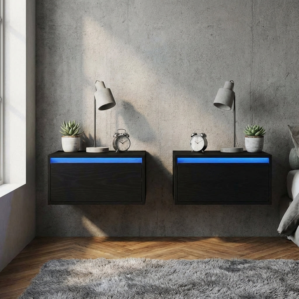 meuble-tv-led-noir-effet-chene-lot-de-2-decor