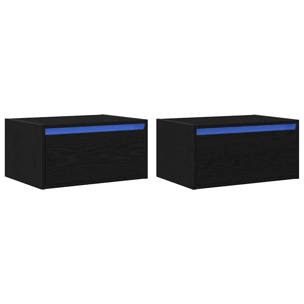 Meuble TV LED Noir Effet Chêne - Lot de 2-Mon Meuble TV-Chêne noir-51 cm-1-1