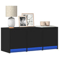 Meuble TV LED Noir et Bois - 97 cm-Mon Meuble TV-1