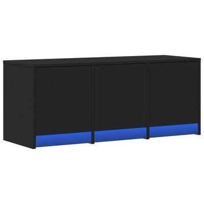 Meuble TV LED Noir et Bois - 97 cm