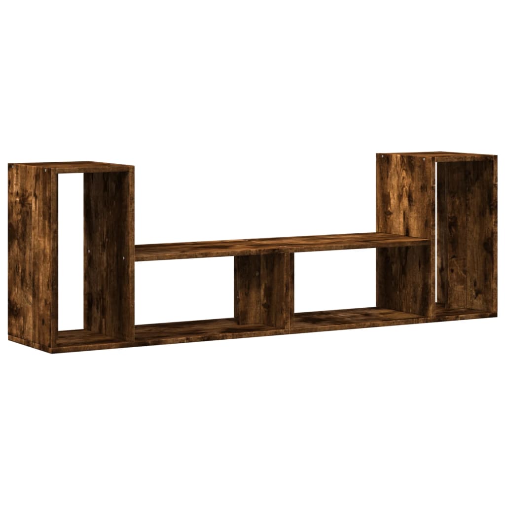 Meuble TV Marron au Sol Effet Chêne Fumé - 2 Pièces-Mon Meuble TV-Chêne sonoma-75 cm-1-8