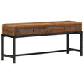 Meuble TV Marron avec Pied en Bois Massif - 110 cm-Mon Meuble TV-1