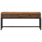 Meuble TV Marron avec Pied en Bois Massif - 110 cm-Mon Meuble TV-3