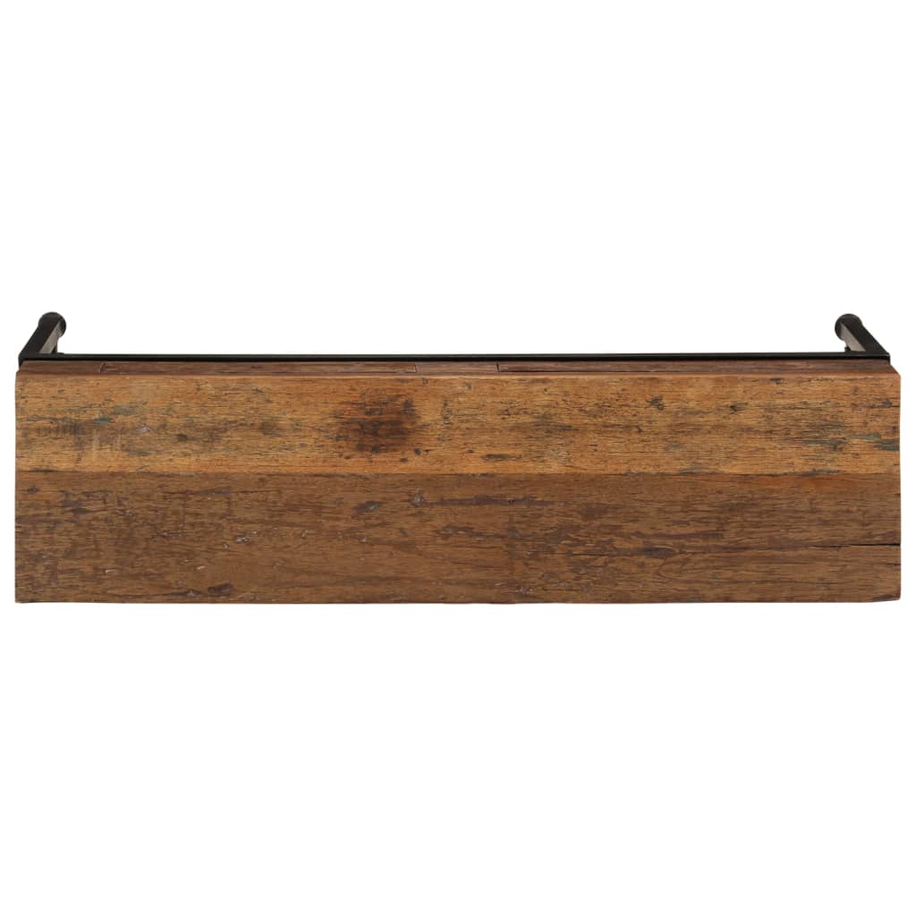 Meuble TV Marron avec Pied en Bois Massif - 110 cm-Mon Meuble TV-6