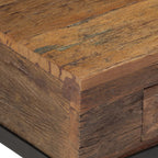 Meuble TV Marron avec Pied en Bois Massif - 110 cm-Mon Meuble TV-7