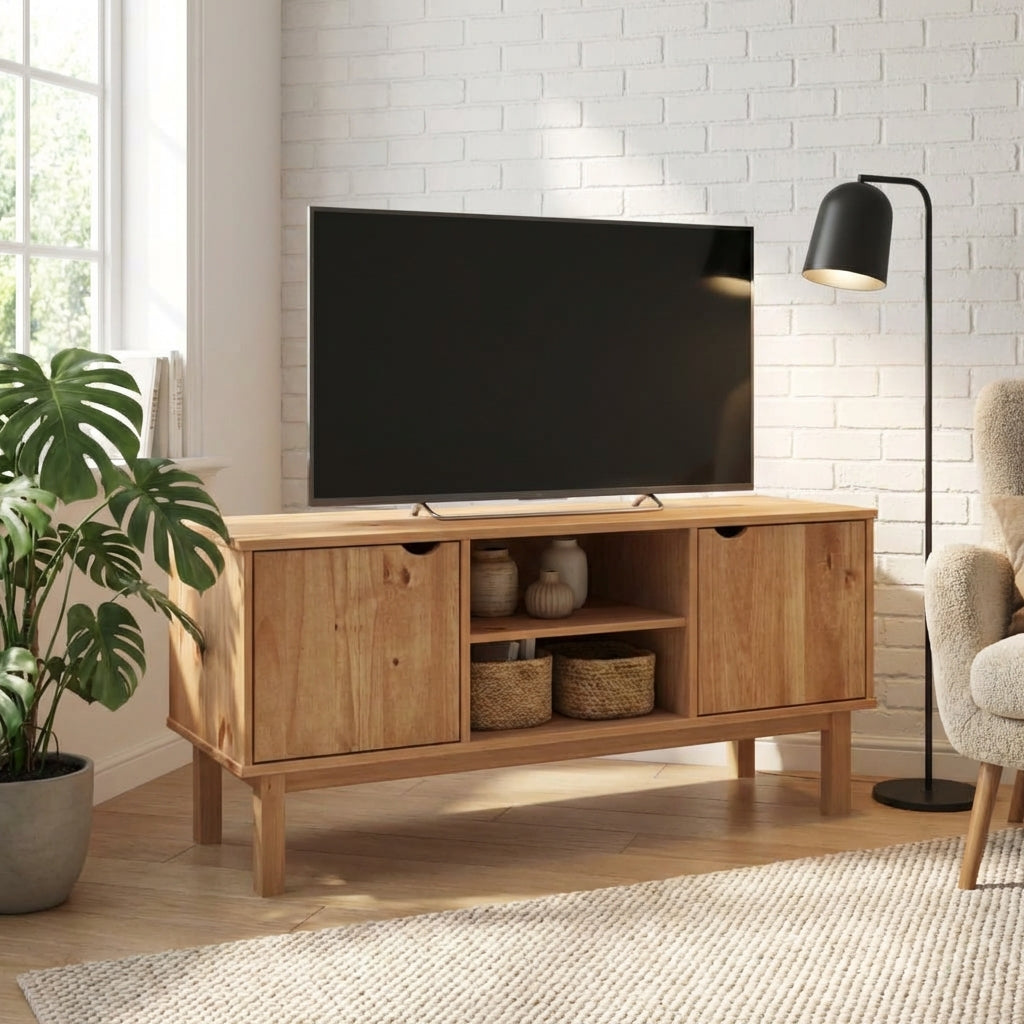meuble-tv-marron-clair-en-pin-massif-113-5-cm-decor