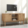 Meuble TV Marron Clair en Pin Massif - 113,5 cm-Mon Meuble TV-1