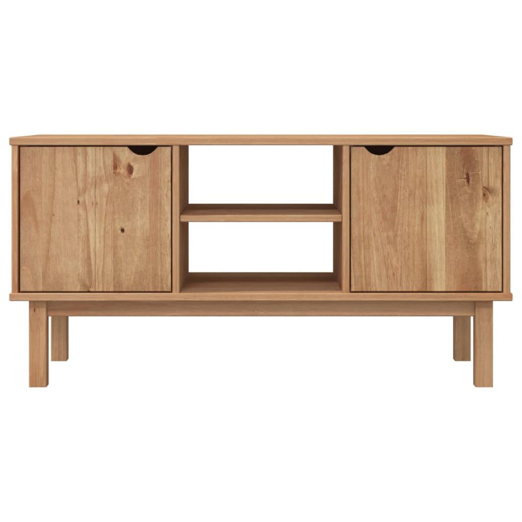 Meuble TV Marron Clair en Pin Massif - 113,5 cm-Mon Meuble TV-3