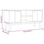 Meuble TV Marron Clair en Pin Massif - 113,5 cm-Mon Meuble TV-6