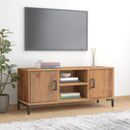 Meuble TV Marron en Bois de Pin Massif - 110 cm-Mon Meuble TV-Marron-2