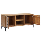Meuble TV Marron en Bois de Pin Massif - 110 cm-Mon Meuble TV-Marron-4
