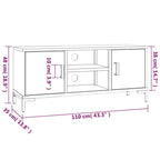 Meuble TV Marron en Bois de Pin Massif - 110 cm-Mon Meuble TV-Marron-8