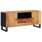 Meuble TV Marron et Noir en Acacia Massif - 105 cm-Mon Meuble TV-Marron-1
