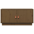 Meuble TV Marron Foncé en Pin Massif - 80 cm-Mon Meuble TV-marron miel-1-4