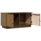 Meuble TV Marron Foncé en Pin Massif - 80 cm-Mon Meuble TV-marron miel-1-5