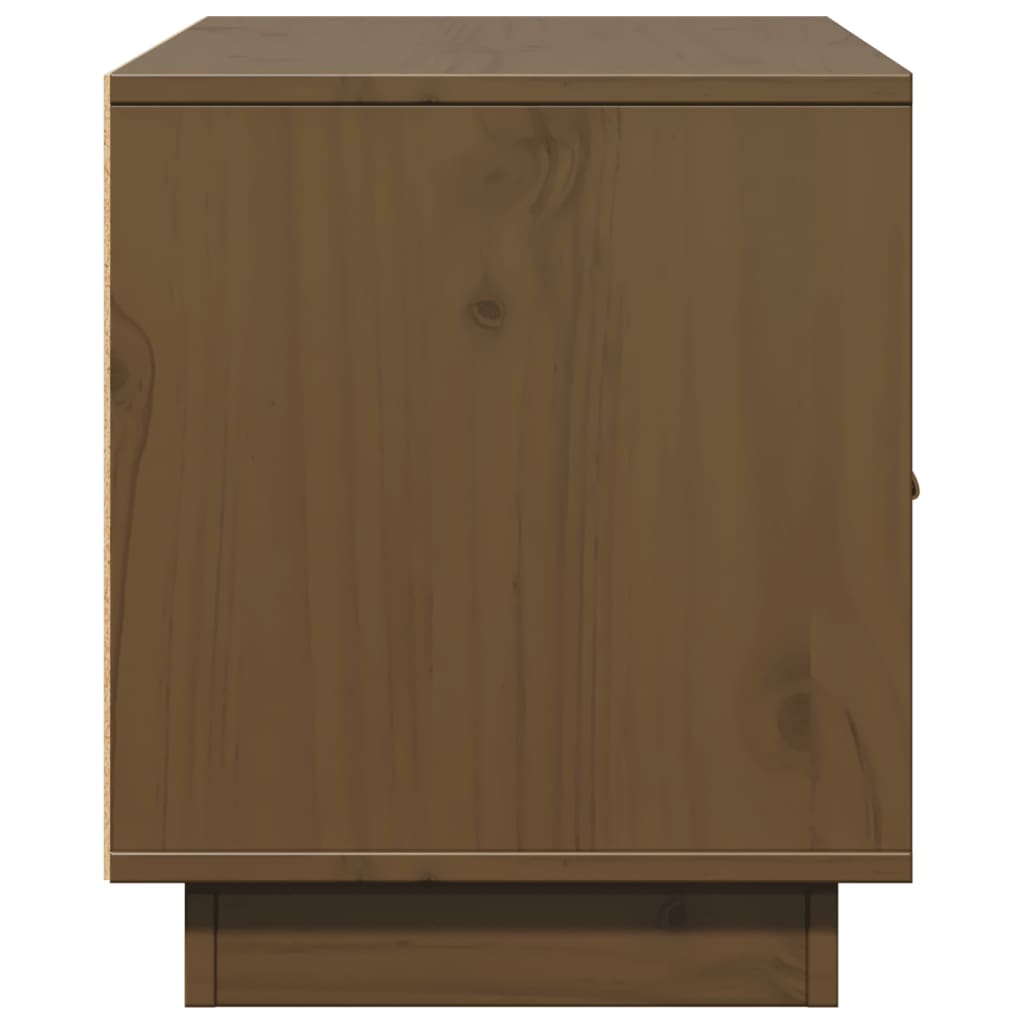 Meuble TV Marron Foncé en Pin Massif - 80 cm-Mon Meuble TV-marron miel-1-6