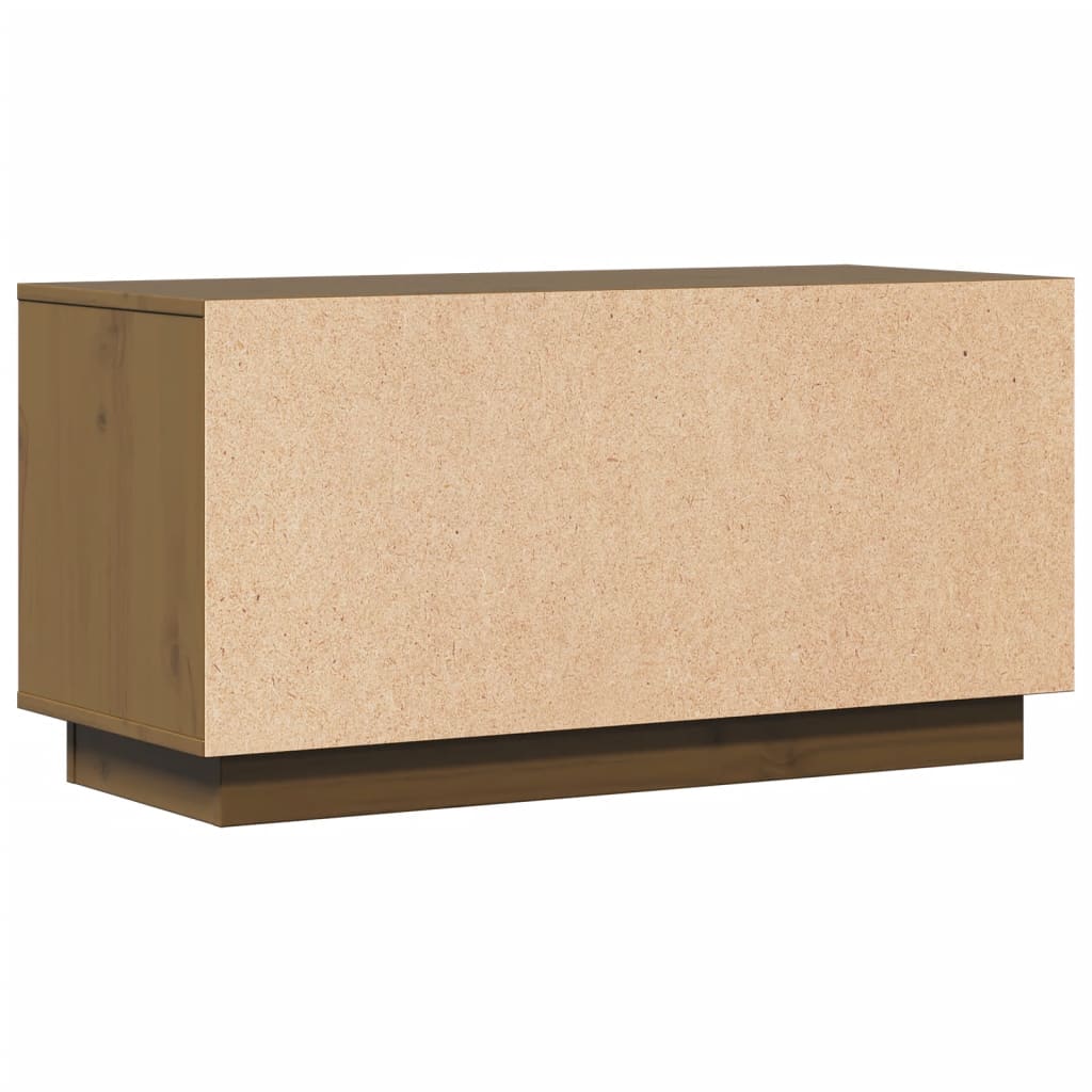 Meuble TV Marron Foncé en Pin Massif - 80 cm-Mon Meuble TV-marron miel-1-7
