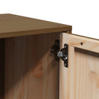 Meuble TV Marron Foncé en Pin Massif - 80 cm-Mon Meuble TV-marron miel-1-8