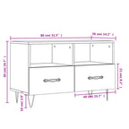 Meuble TV Marron Foncé et Noir - 80 cm-Mon Meuble TV-Chêne marron-12