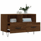 Meuble TV Marron Foncé et Noir - 80 cm-Mon Meuble TV-Chêne marron-4