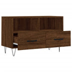 Meuble TV Marron Foncé et Noir - 80 cm-Mon Meuble TV-Chêne marron-6