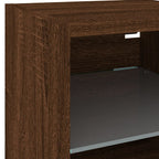 Meuble TV Marron LED Effet Chêne - 2 Pièces-Mon Meuble TV-30 cm-30 cm-1-12