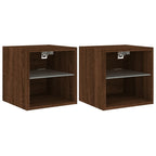 Meuble TV Marron LED Effet Chêne - 2 Pièces-Mon Meuble TV-30 cm-30 cm-1-2