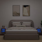 Meuble TV Marron LED Effet Chêne - 2 Pièces-Mon Meuble TV-30 cm-30 cm-1-3