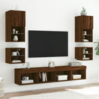 Meuble TV Marron LED Effet Chêne - 2 Pièces-Mon Meuble TV-30 cm-30 cm-1-5