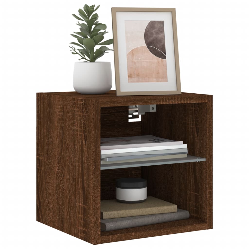 Meuble TV Marron LED Effet Chêne - 2 Pièces-Mon Meuble TV-30 cm-30 cm-1-6