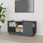 Meuble TV Marron Miel en Pin Massif - 80 cm-Mon Meuble TV-Gris-1-11