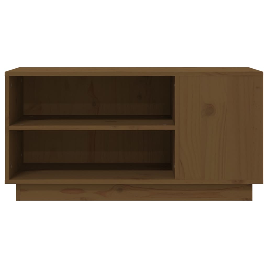 Meuble TV Marron Miel en Pin Massif - 80 cm-Mon Meuble TV-marron miel-1-5
