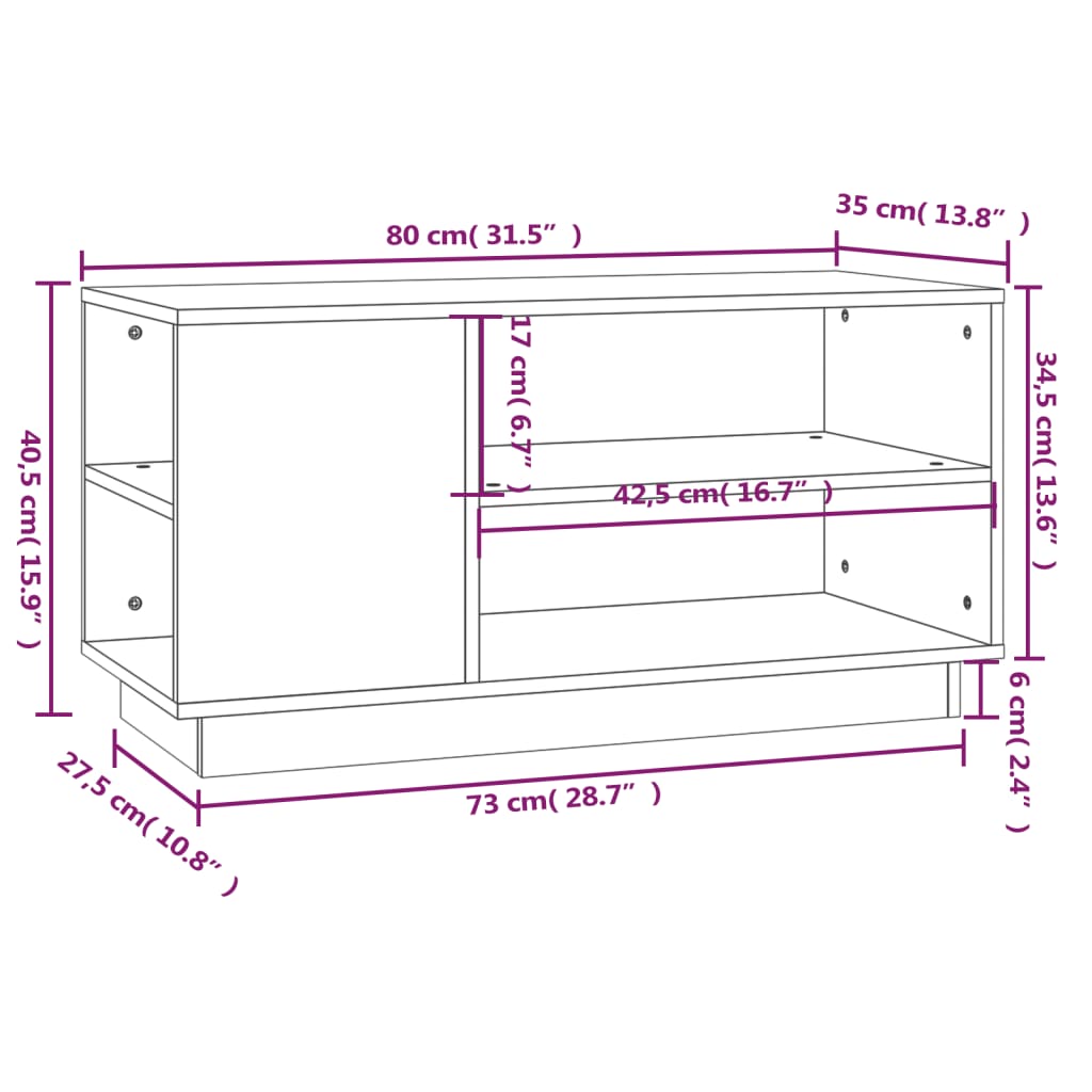 Meuble TV Marron Miel en Pin Massif - 80 cm-Mon Meuble TV-marron miel-1-9