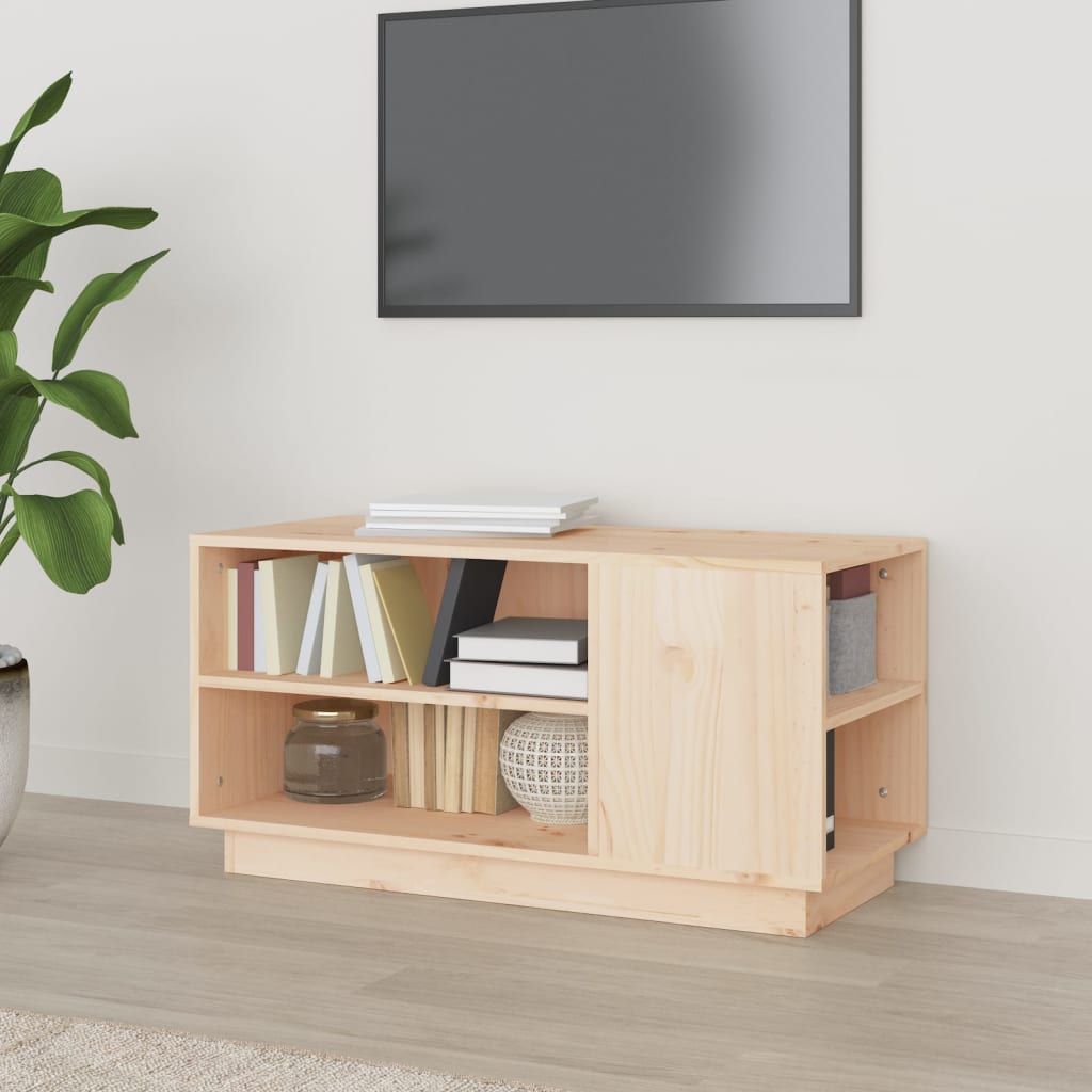 Meuble TV Marron Miel en Pin Massif - 80 cm-Mon Meuble TV-Naturel-1-10