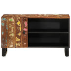 Meuble TV Marron Noir en Bois de Récupération - 80 cm-Mon Meuble TV-Marron clair-1-3