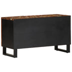 Meuble TV Marron Noir en Bois de Récupération - 80 cm-Mon Meuble TV-Marron clair-1-5