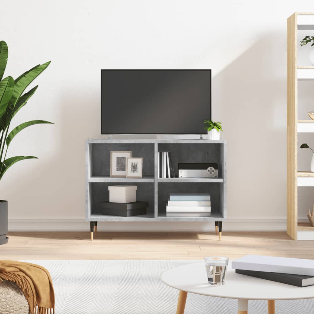 Meuble TV Marron Noyer et Métal - 69,5 cm-Mon Meuble TV-Gris béton-1-12