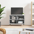 Meuble TV Marron Noyer et Métal - 69,5 cm-Mon Meuble TV-Gris béton-1-12