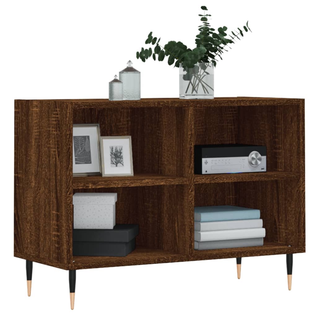 Meuble TV Marron Noyer et Métal - 69,5 cm-Mon Meuble TV-Gris béton-1-3