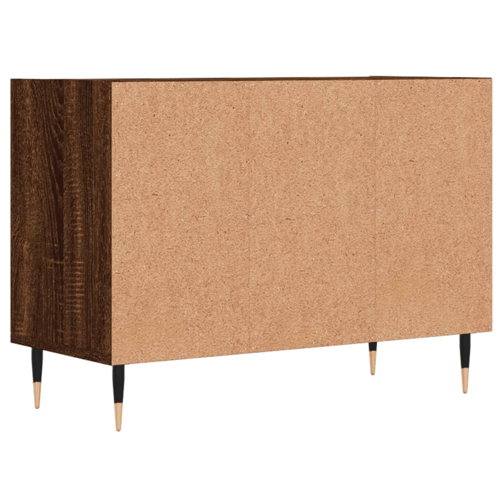 Meuble TV Marron Noyer et Métal - 69,5 cm-Mon Meuble TV-Gris béton-1-6