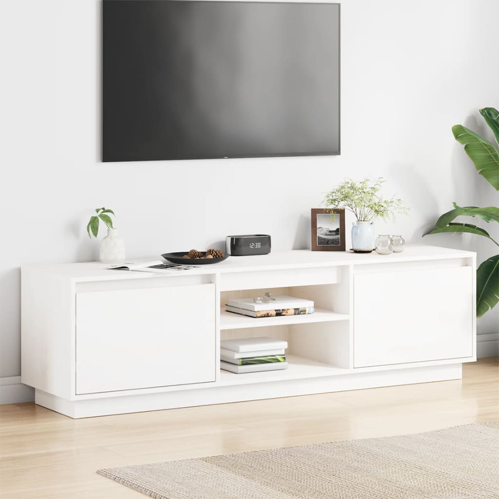 Meuble TV Marron Vintage en Pin Massif - 140 cm-Mon Meuble TV-Blanc-1-13