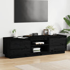 Meuble TV Marron Vintage en Pin Massif - 140 cm-Mon Meuble TV-Noir-1-14