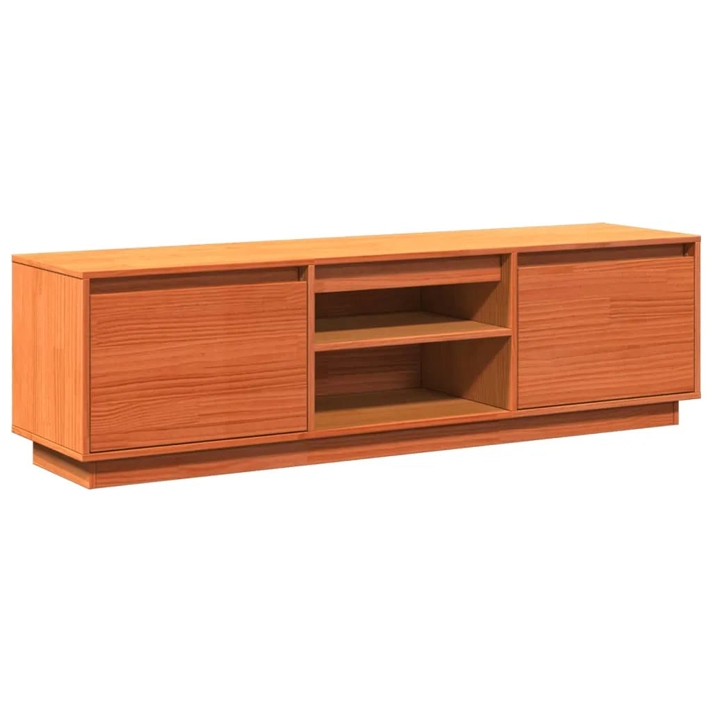 Meuble TV Marron Vintage en Pin Massif - 140 cm-Mon Meuble TV-Noir-1-2