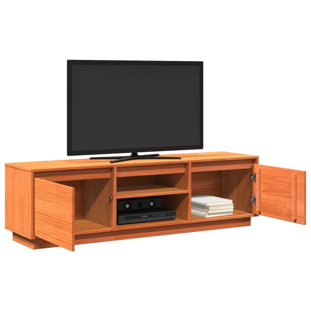 Meuble TV Marron Vintage en Pin Massif - 140 cm-Mon Meuble TV-Noir-1-5